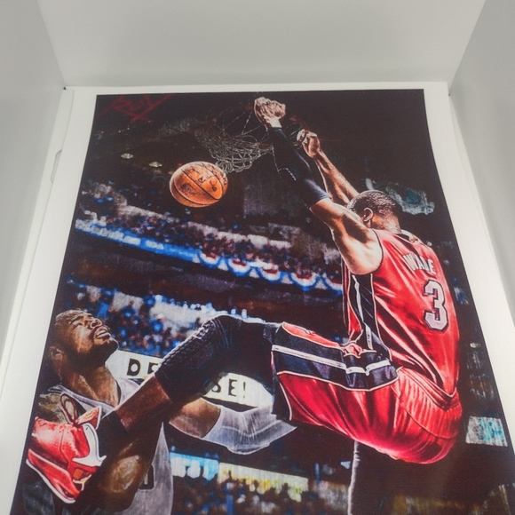 Brand New!💯 Dwyane Wade Miami Heat Glossy 8.5x11 Slam Dunk💥Color Art Poster🤩 - Picture 3 of 7